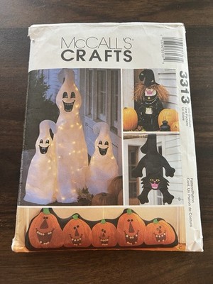 McCall's Pattern 3313 Crafts Sewing Halloween Home Decor Ghost Cat Witch Pumpkin