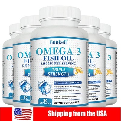 Omega 3 Fish Oil Capsule EPA & DHA Support Immune System & Cardiovascular Health