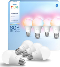 Philips Hue Essential Smart LED A60 Lampe, Weiß Und Farbiges LED Leuchtmittel, E