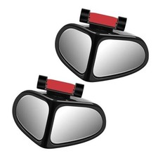 Car Blind Spot Mirrors, 360 Rotation Adjustable Double-Sided Convex 2 PCS Black