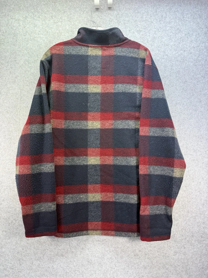 Pulôver masculino John Wayne Stock&Supply lã xadrez grande 1/4 zíper Y2K - Imagem 2 de 4