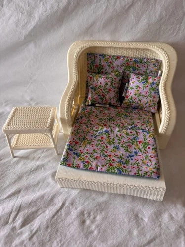 Vintage BARBIE 1980s Cottage Dream House Furniture White Plastic Wicker SEE NOTE