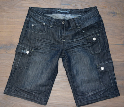 Dateless Cargo Jeans Shorts Damen Gr.M dunkel Denim Y2K Vintage Kurze Hose Baggy