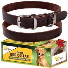 Adityna Extra-Small Leather Dog Collar For Xs Dogs - Classic Soft Strong Heavy