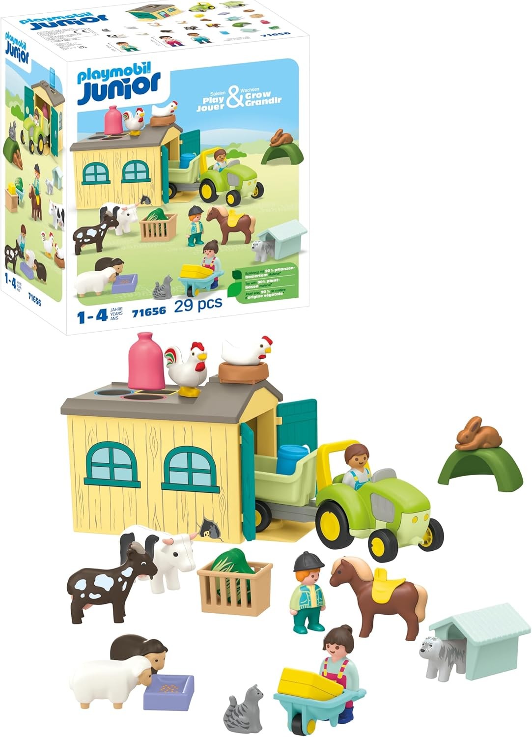 Playmobil 71656 Junior Ferme avec Tracteur et Animaux de la Ferme dès 1-4 Ans