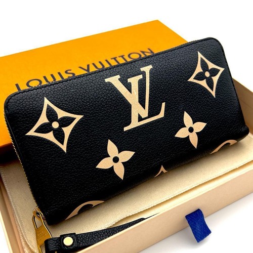 Louis Vuitton Monogram Empreinte Bicolor Zippy Wallet Black