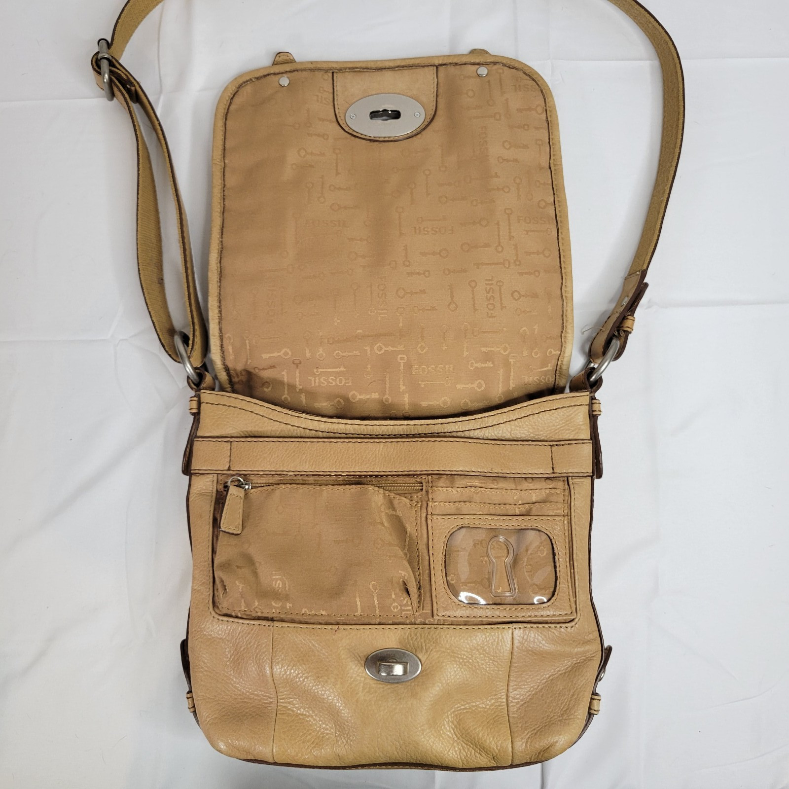 Fossil Maddox Patchwork Flap Pebbled Leather Cros… - image 8