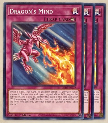 Yugioh! 3x Dragon's Mind ALIN-EN079 Common 1st Ed NM