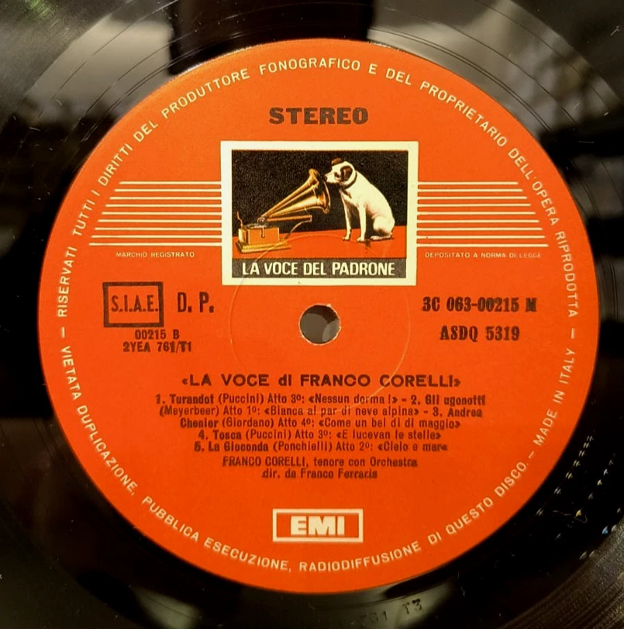 Franco Corelli - The Voce' Of Vinyl VG+ LP Compilation - Image 4 of 4