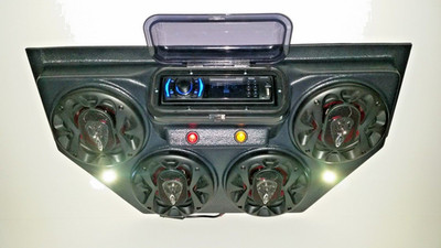 Golf Cart UTV Jeep Overhead  Stereo Console Bluetooth 4 Speaker Sound Bar