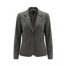 Ratio Liz Claiborne Gray Stretch Two Button Blazer Jacket Career Professional 8