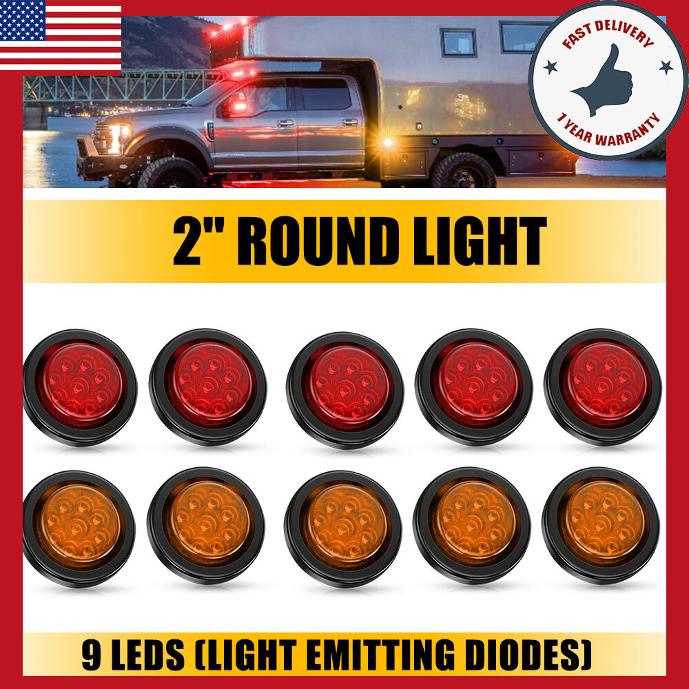 10pcs Amber Red DOT Round 2