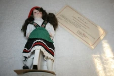 LUISA REPRESENTING ITALY DANBURY MINT PORCELAIN DOLL W/ CERTIFICATE & STAND