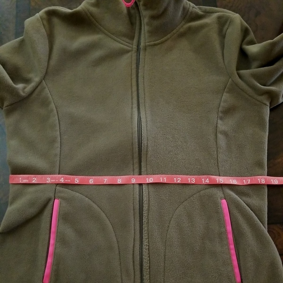 Womens Old Navy Active Zip Front Jacket Coat Micro Fleece Brown