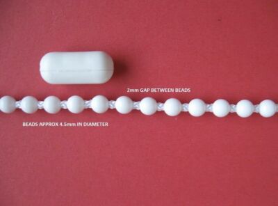 Rollokette weiß Kunststoff 4,5 mm Perlenkette - Blindschnur Ersatz Set