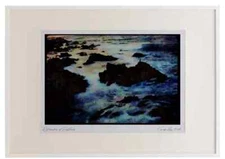 Pacific Coastlines 117007 Rocks & Waves, Evening, Pacific Grove, CA Watercolour