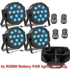4PCS RGB 12LED Par Light Battery DMX Stage Lighting For DJ Disco Party Show Club