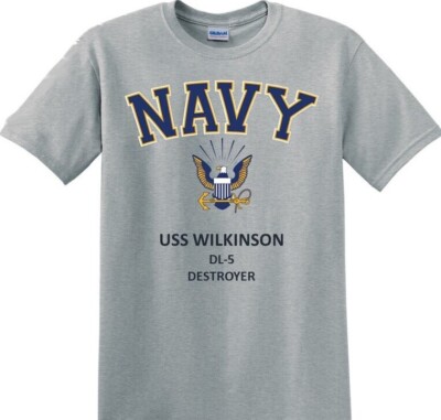 USS WILKINSON*DL-5 *DESTROYER*NAVY EAGLE*T-SHIRT. OFFICIALLY LICENSED