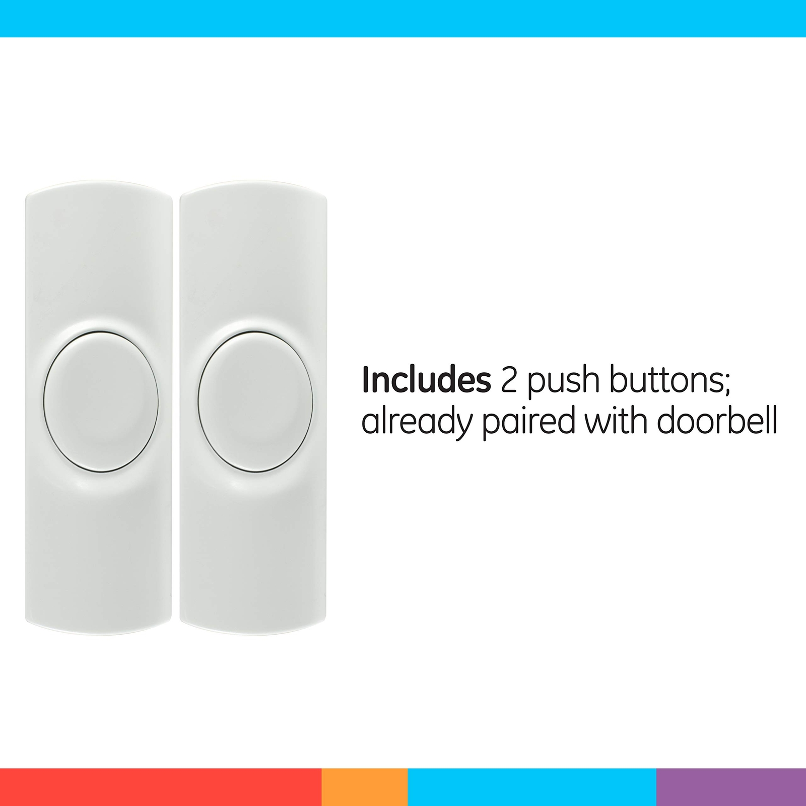 Ge Wireless Doorbell Kit 2 Push Buttons Door Bells For Homes 8 Melodies ...