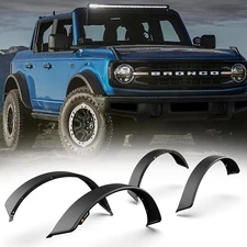 Front Rear Fender Flares Steel Black For 2021-2025 Ford Bronco Wheel Textured