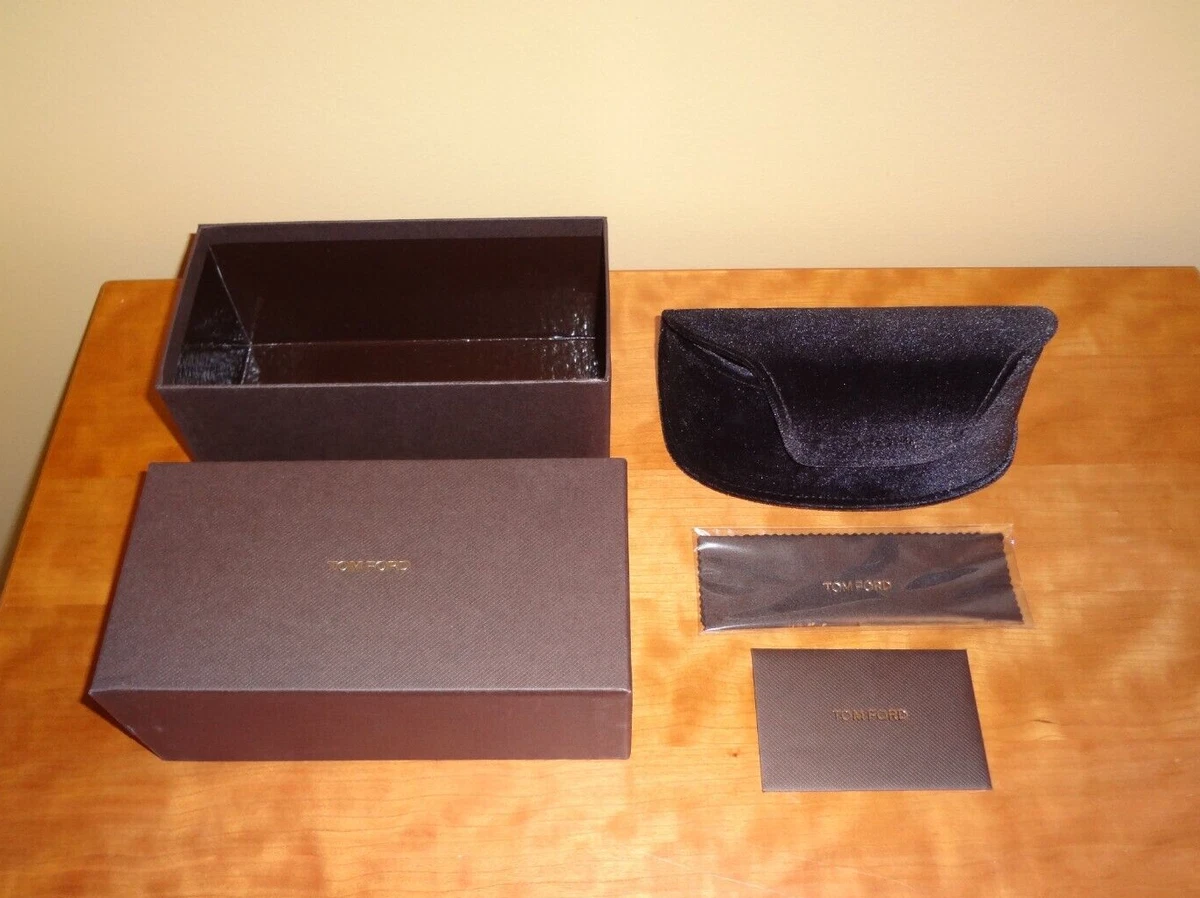 New Tom Ford Sunglasses Eyeglasses Brown Box Velvet Case Card Cleaning Cloth