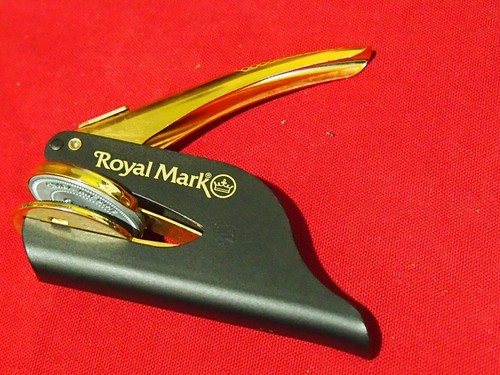 Vintage ROYAL MARK Siegelpräger, runde Platte