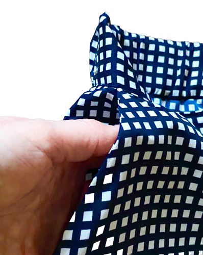 MANGO Cropped Navy/White Check Wide Leg Trousers UK 6/8 - Picture 3 of 10