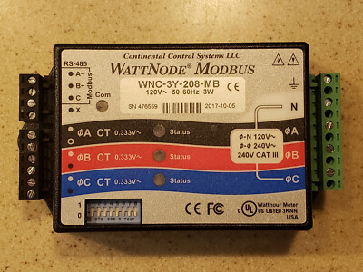 Lot of 5 NEW Cont. Cont. Systems WNC-3Y-208-MB Power Meter, w/ Modbus Conection