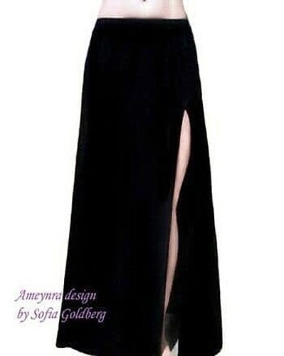 Straight Rayon Skirt with Slit. Elastic waist, Ameynra design. All Sizes. New