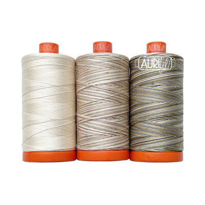 Aurifil HOUSE COLLECTIONS 3 LARGE SPOOLS 50WT Cotton Thread Solid - 1422Yds each