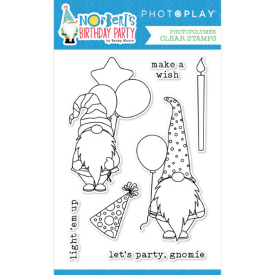 Crafts Polymer Stamps PP Norbert's Birthday Gnomes Balloons Make A Wish Gnomie
