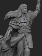 1/24 Scale Norse Viking God Miniature - Mythology Warrior with Stick Collectible