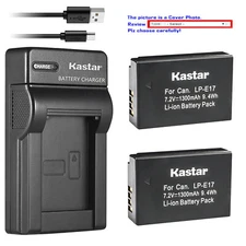 Kastar Battery Slim USB Charger for Canon LP-E17 9967B02 Canon Rebel T8i Camera