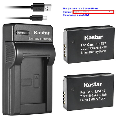 Kastar Battery Slim USB Charger for LP-E17 Battery & Canon Rebel SL3 SL2 Camera