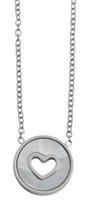 Edelstahl Kette Mit AnhäNger Herz Rund Liebe Halskette Damenkette Silber
