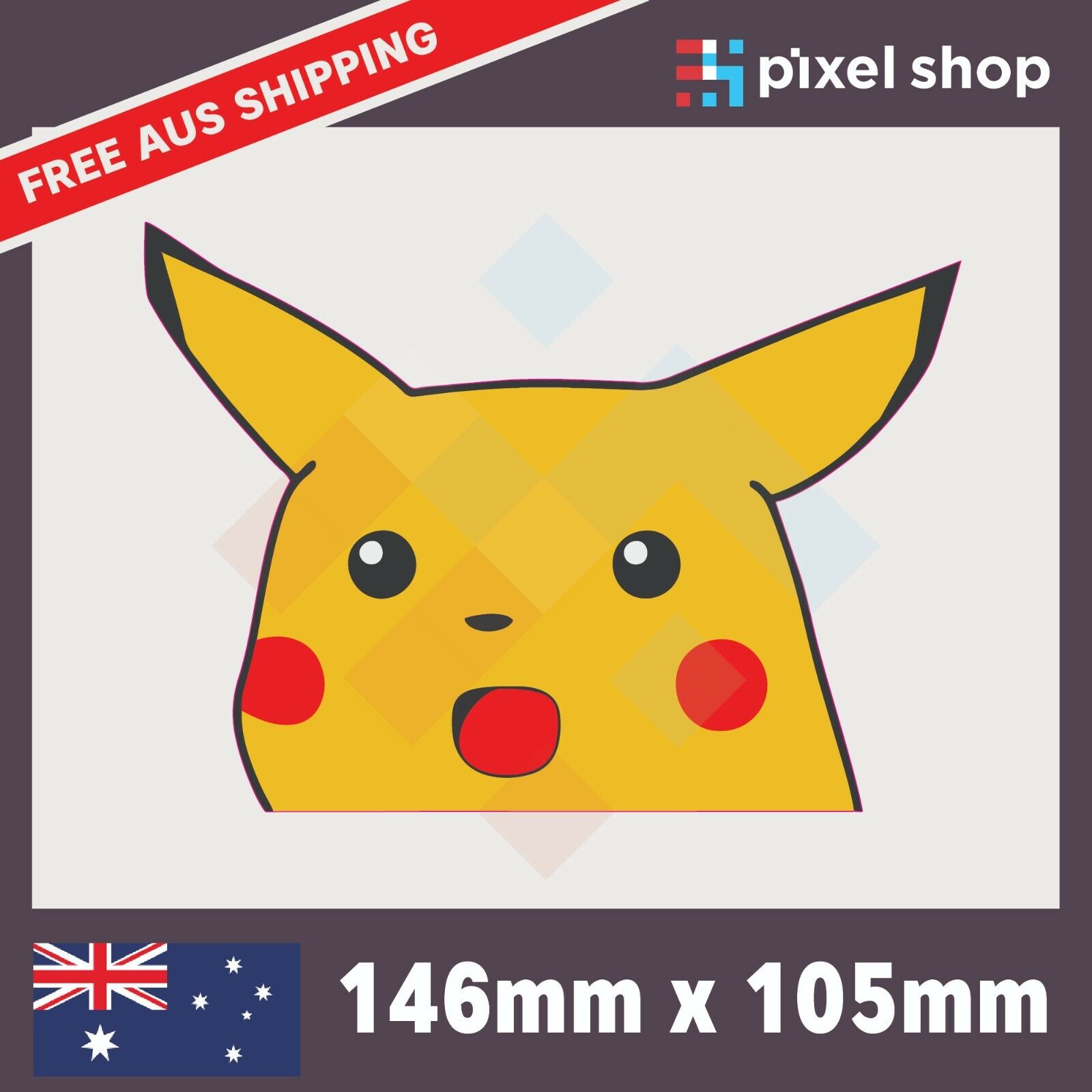 x2) Surprised Pikachu Bloody :o Sticker Decal Peeker Meme Cute JDM