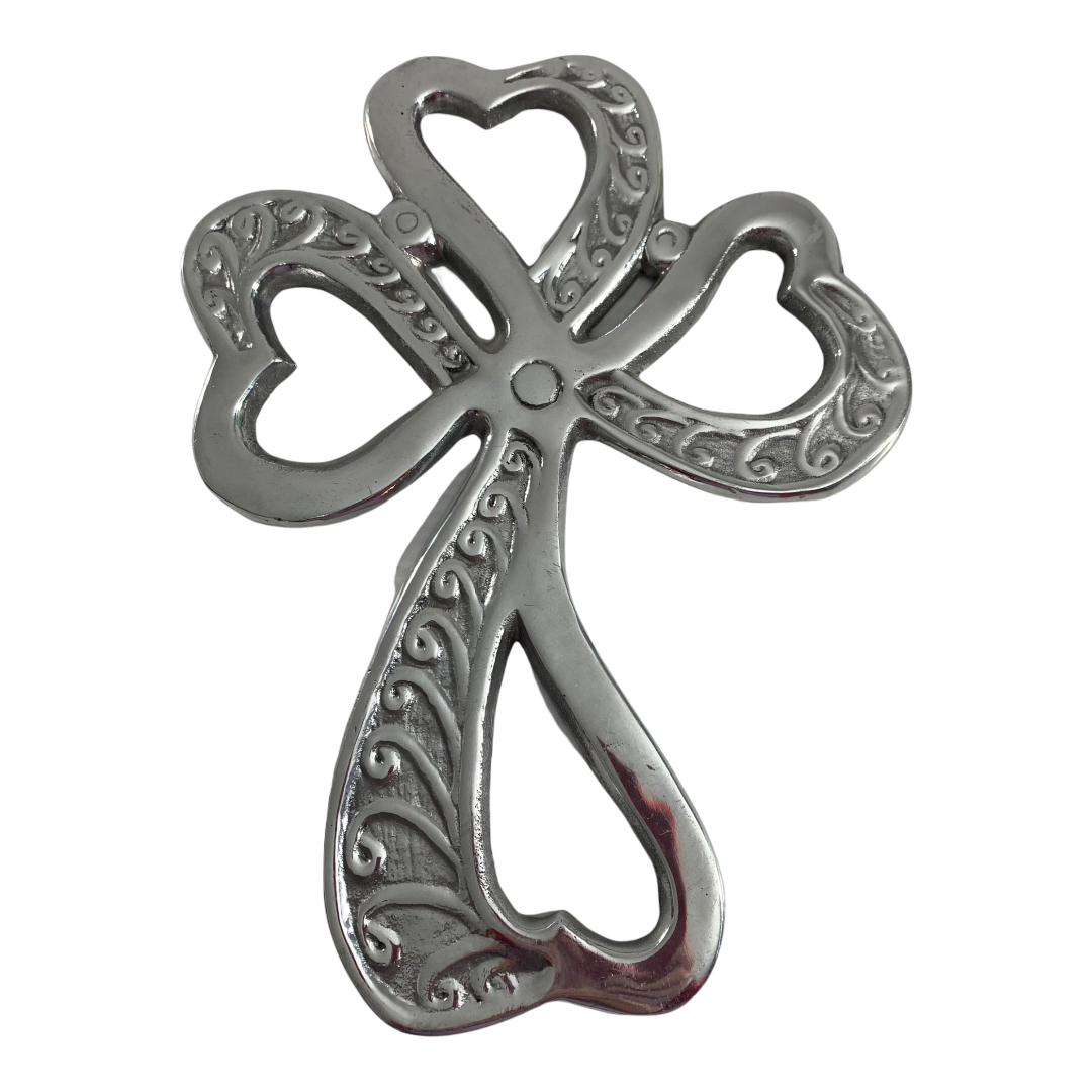Brinson & Collins Aluminum Silver Colored Cross Christian Ornate