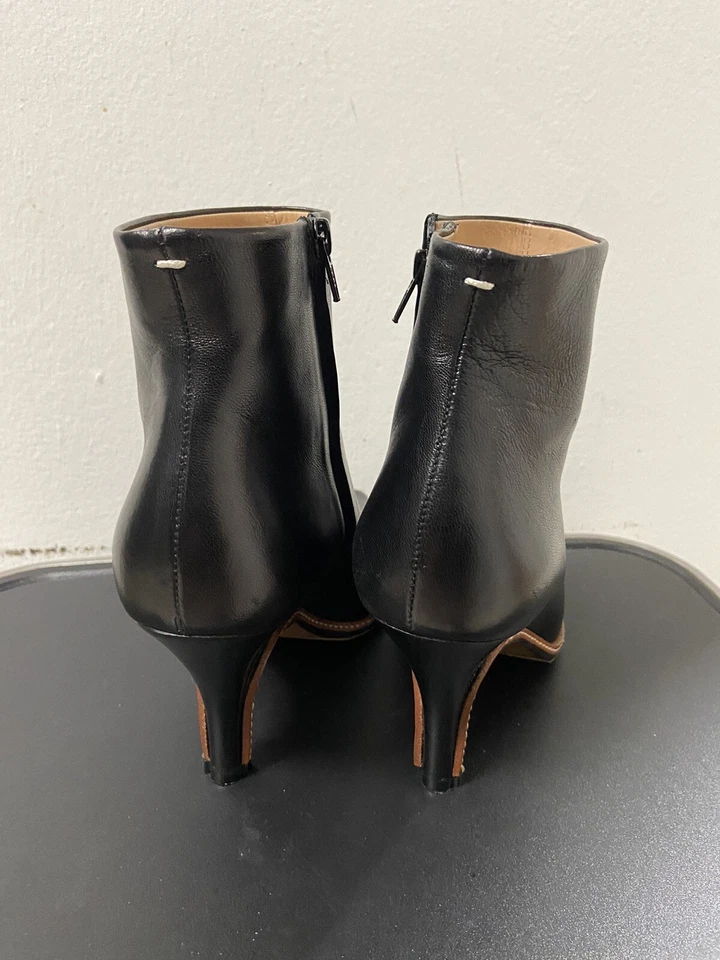 Maison Martin Margiela Ankle Boot Black Leather Women’s Size 37 Made In Italy - Image 4 of 4
