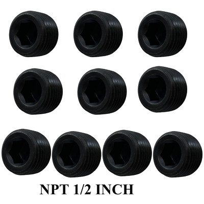 1/2'' NPT PLUGS 1/2 INCH IN PIPE THREAD ALLEN HEAD INTAKE MANIFOLD,10EACH