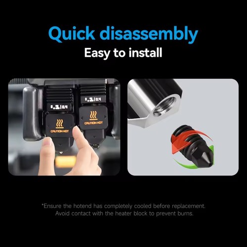 Hotend For Bambu Lab H2D/A1/A1 mini Detachable Hot End Nozzle 0.2/0.4/0.6/0.8mm - Photo 8/19