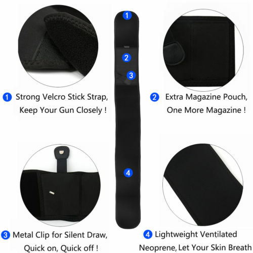 Hidden Belly Band Concealed Weapon Holster Left Hand Draw HandGun Belt Pouch Bag - Picture 5 of 6