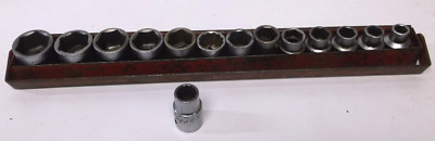 Mac Tools Vintage 13pc Shallow Metric Socket Set 3/8  Drive 6pt 7-19mm w/Carrier