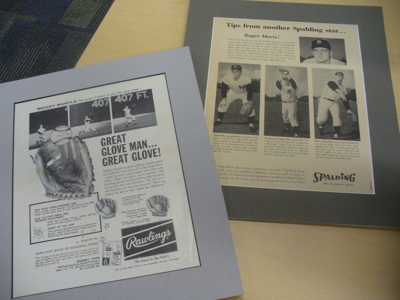 MICKEY MANTLE and ROGER MARIS SPALDING ADS from SPORT MAGAZINE 1961