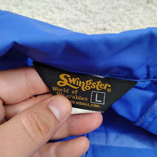 Vintage NWA Jacket Mens Large Blue Windbreaker Snap Swingster Rap Hiphop USA 90s - Picture 9 of 17