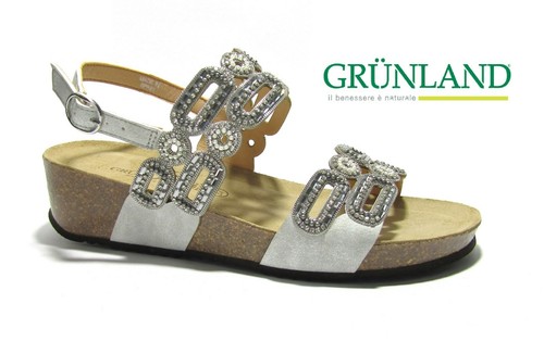 Sandali scarpe da Donna Grunland con zeppa bassa pelle cinturino gioiello  casual | eBay