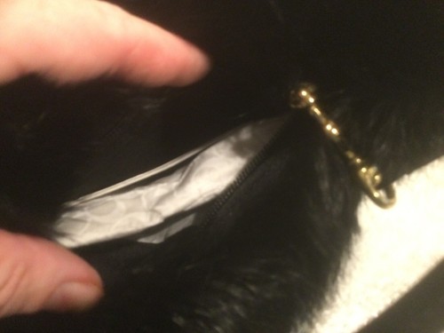 Coach Sateen Signature Wristlet with Fur Trim. NWOT - Picture 3 of 3