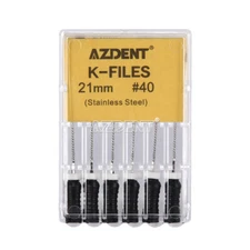 AZDENT Dental Endodontic Endo Hand Use K-Files Stainless Steel 21mm 6pcs/pack