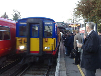 Photo 6x4 Ewell West Station Ewell West Station during rush hour. The 075 c2007