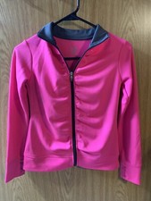 Champion Girls Duo Dry Full Zip Pink Longsleeve Stretchy Size L 10/12 Ruffled