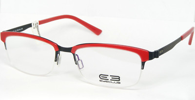 EYECLUB 71672 Brillen Gestell 56-16-140mm Rot / Matt Schwarz Halb-Rand